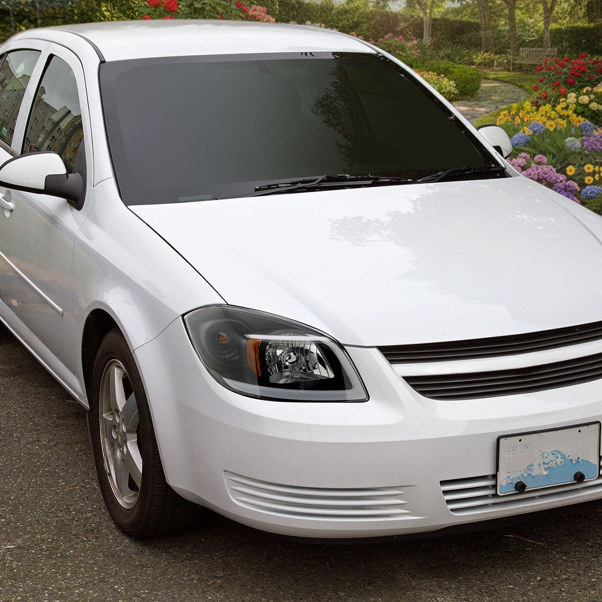 2005–2010 Chevrolet Cobalt Pontiac G5 / Pursuit LED Bar Projector Headlights w/ LED DRL Light Tube (Black Housing / Clear Lens)