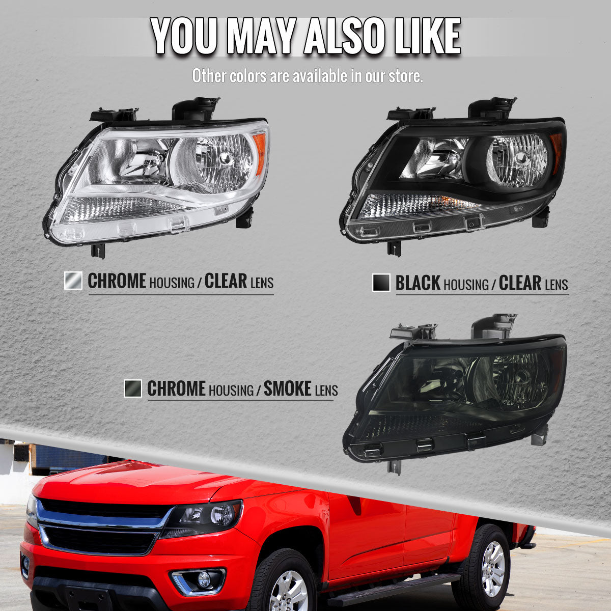 2015-2022 Chevrolet Colorado Factory Headlights (Matte Black Housing / Clear Lens)