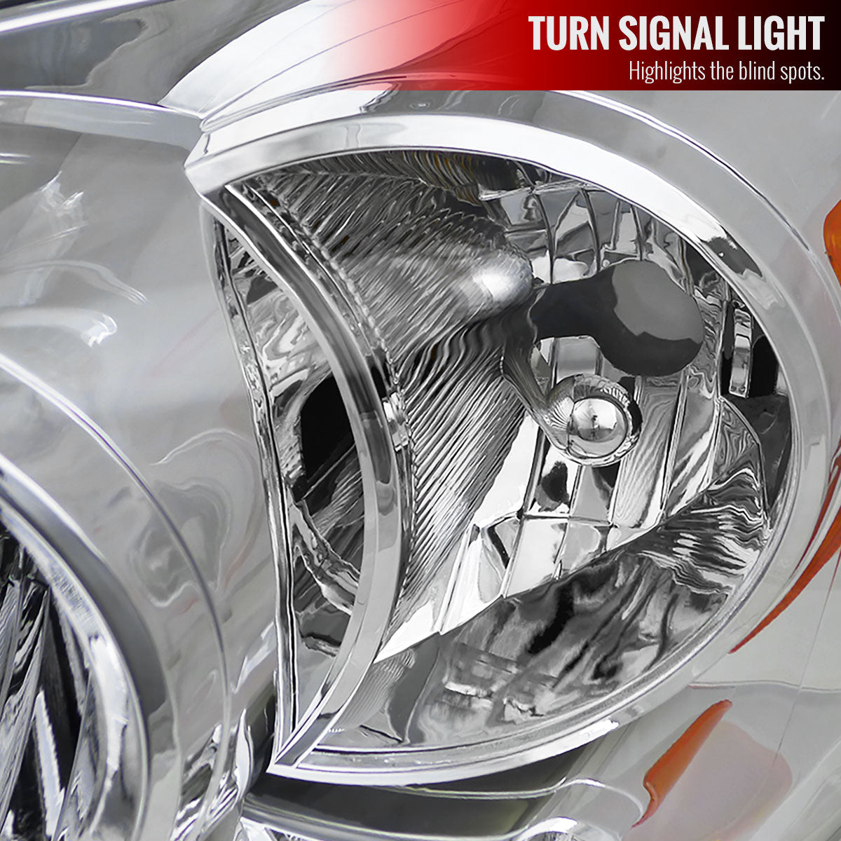 2006-2008 Dodge RAM 1500/ 2006-2009 RAM 2500 3500 Factory Style Crystal Headlights (Chrome Housing/Clear Lens)