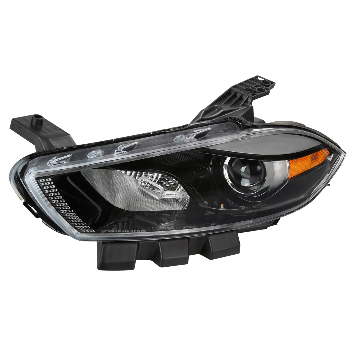 2013-2016 Dodge Dart Factory Style Headlights with Projector High/Low Beam - Driver Side Only (Jet Black Housing/Clear Lens)