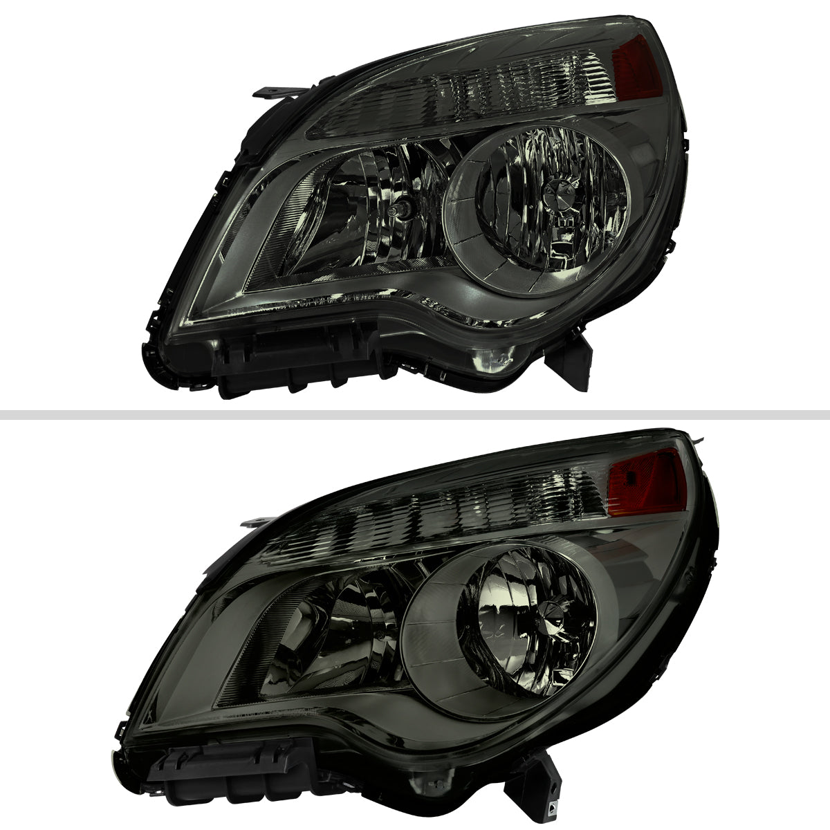 2010–2015 Chevrolet Equinox Factory Style Headlights (Chrome Housing / Smoked Lens)