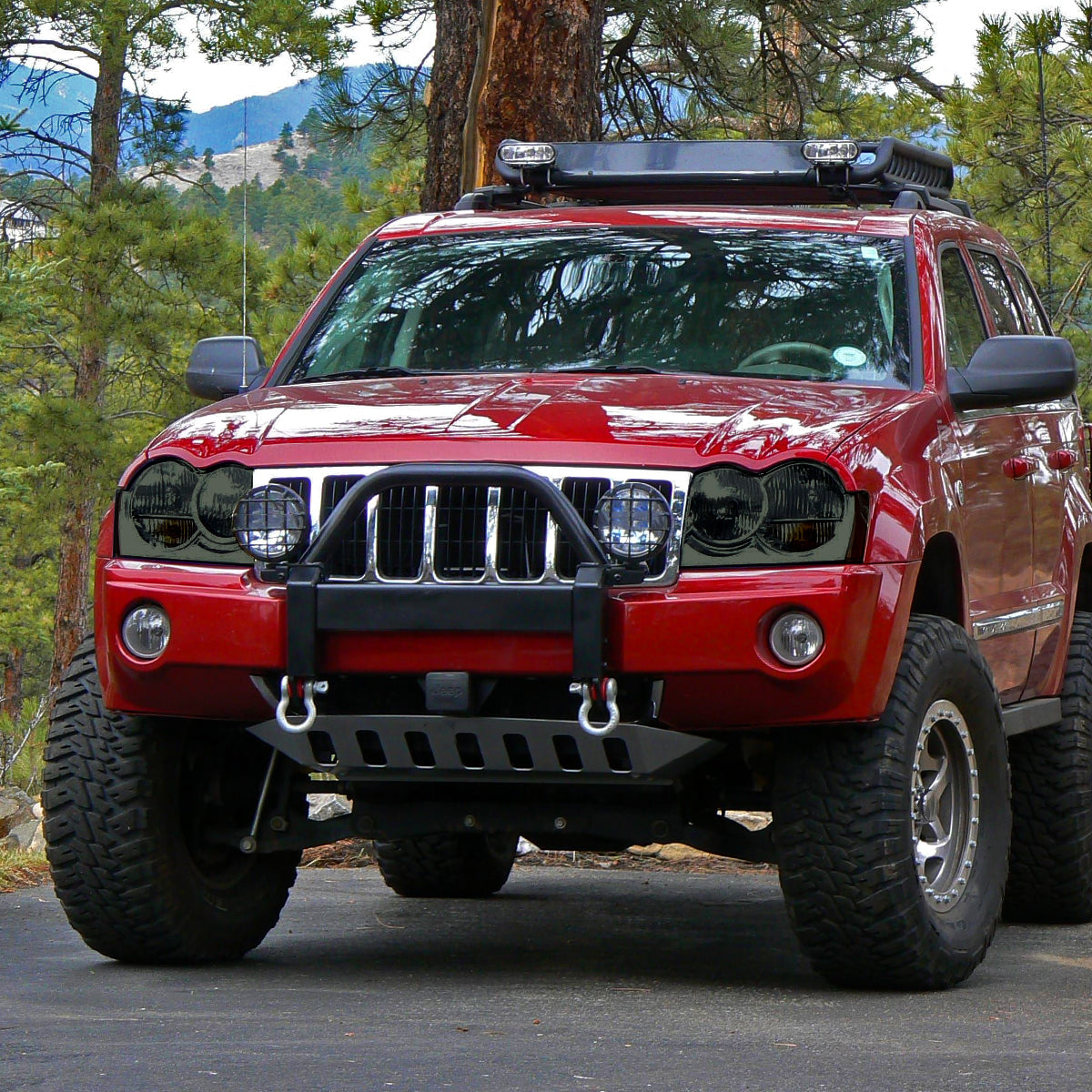 2005-2007 Jeep Grand Cherokee Factory Style Headlights (Chrome Housing/Smoked Lens)