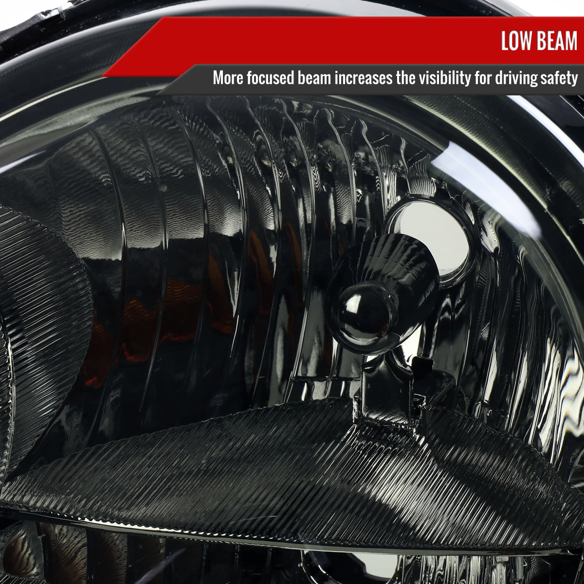 2005-2007 Jeep Grand Cherokee Factory Style Headlights (Chrome Housing/Smoked Lens)