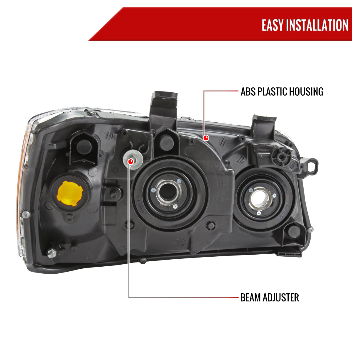 2001-2003 Toyota Highlander Factory Style Headlights (Chrome Housing/Smoked Lens)