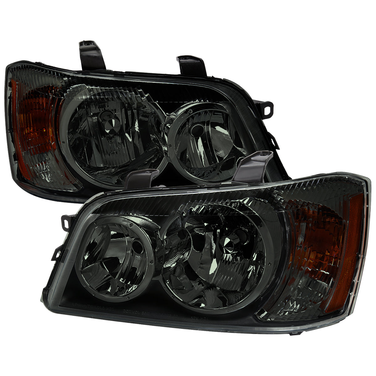 2001-2003 Toyota Highlander Factory Style Headlights (Chrome Housing/Smoked Lens)