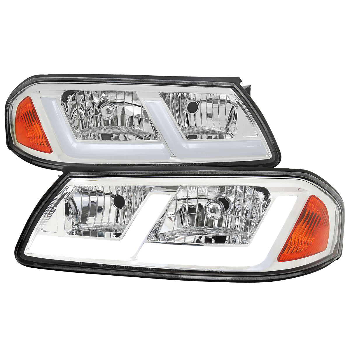 2000-2005 Chevrolet Impala LED Bar Factory Style Headlights (Chrome Housing/Clear Lens)