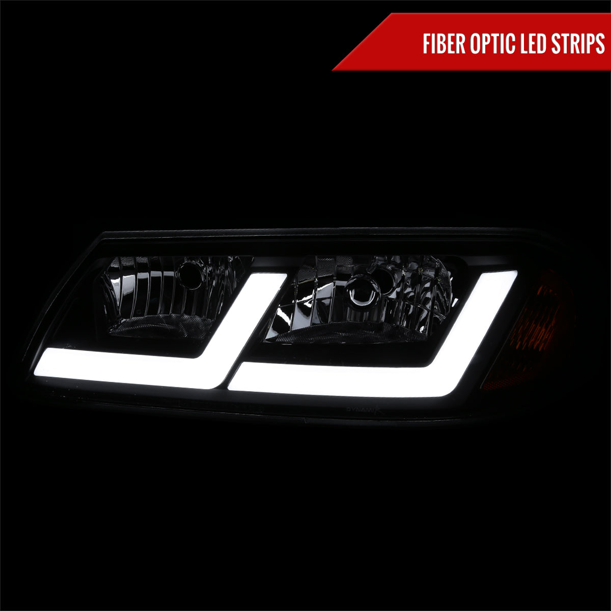 2000-2005 Chevrolet Impala LED Bar Factory Style Headlights (Matte Black Housing/Clear Lens)