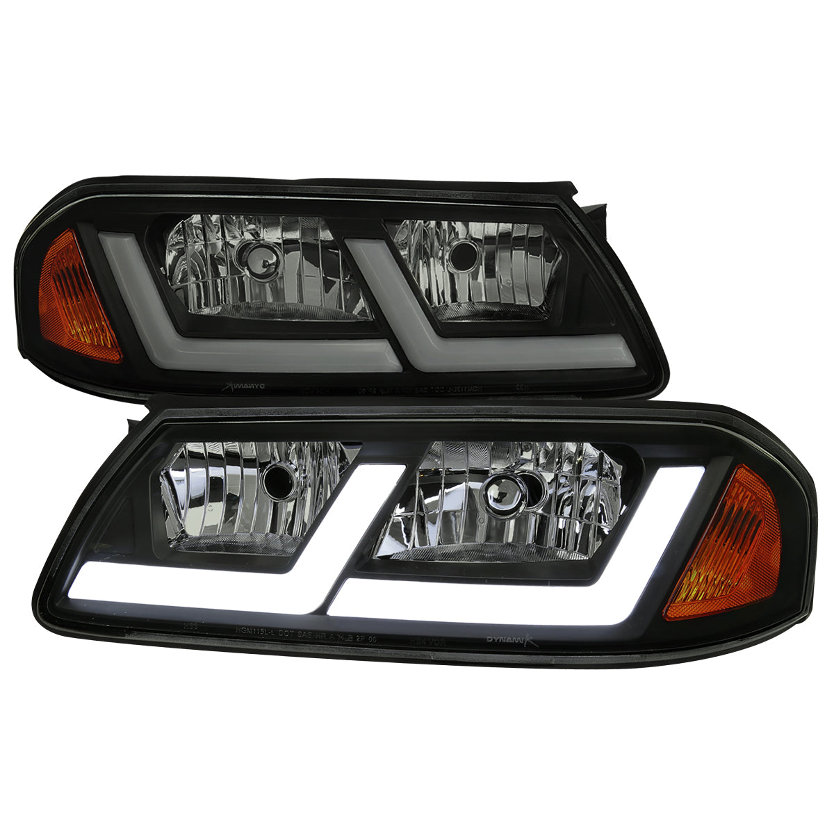 2000-2005 Chevrolet Impala LED Bar Factory Style Headlights (Matte Black Housing/Smoked Lens)