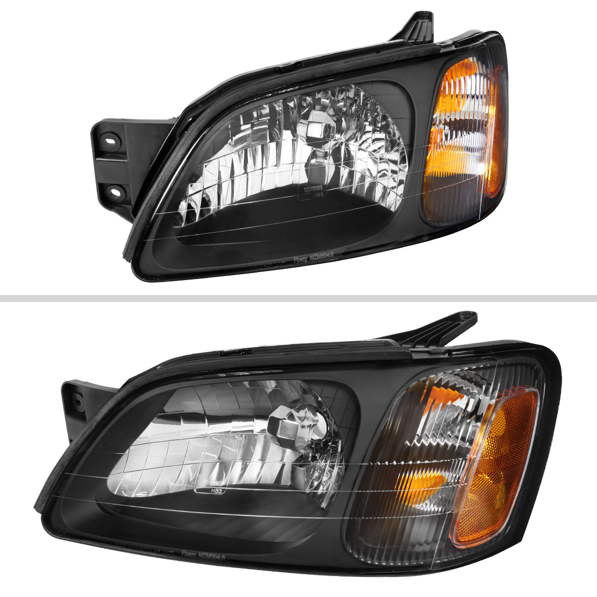 2000-2004 Subaru Legacy Brighton/2003-2006 Baja Sport Factory Style Headlights (Matte Black Housing/Clear Lens)