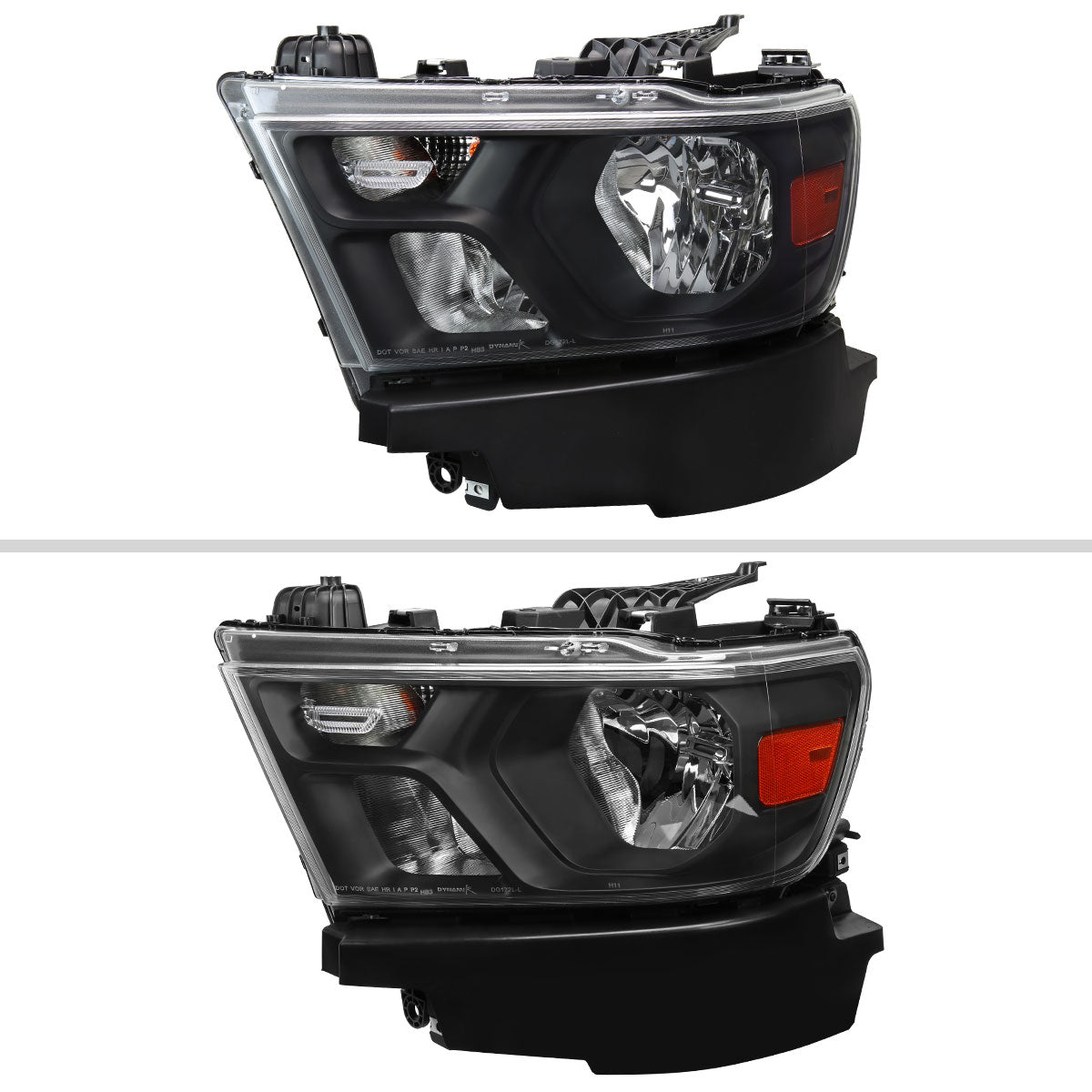 2019-2024 Dodge Ram 1500 Factory Style Crystal Headlight - Driver Side Only (Black Housing / Clear Lens)