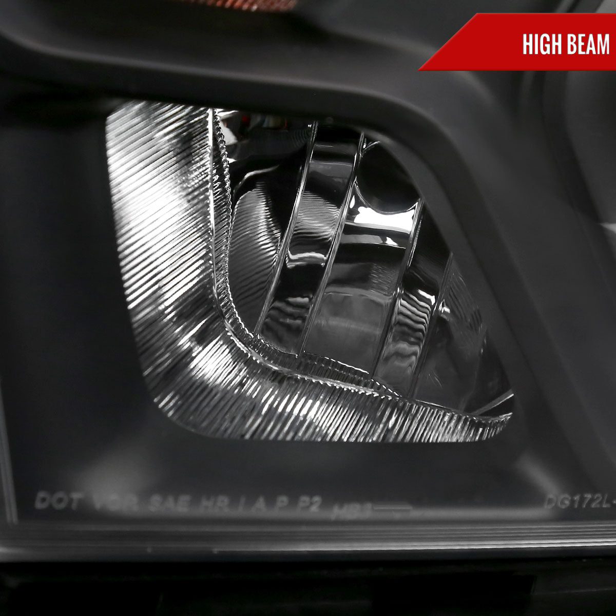 2019-2024 Dodge Ram 1500 Factory Style Crystal Headlight - Driver Side Only (Black Housing / Clear Lens)