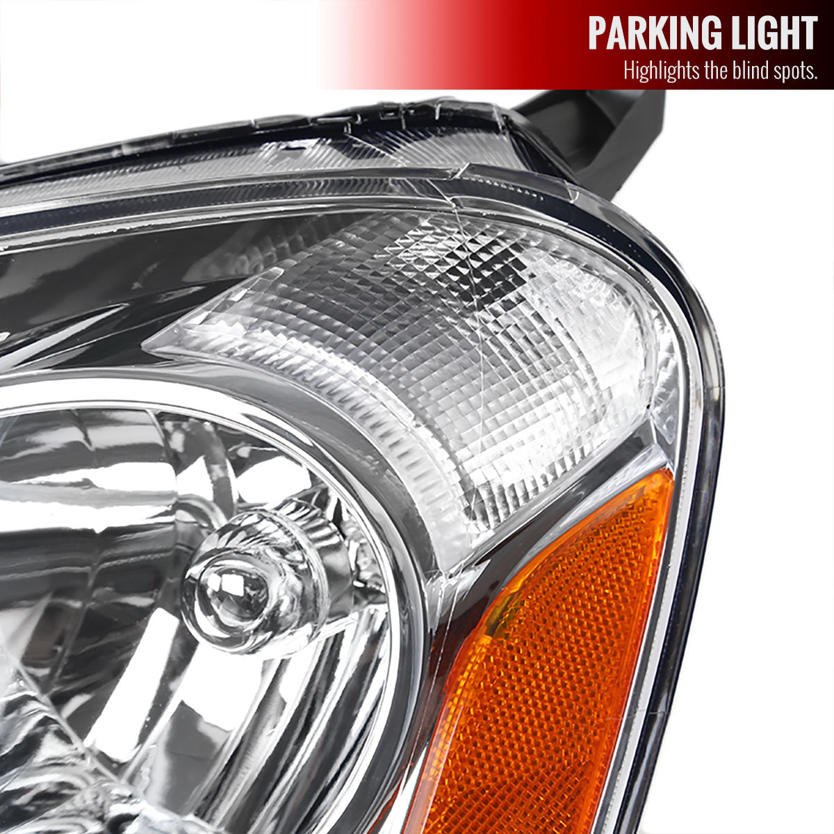 2002-2004 Acura RSX Factory Style Headlights w/ Amber Reflectors (Chrome Housing/Clear Lens)