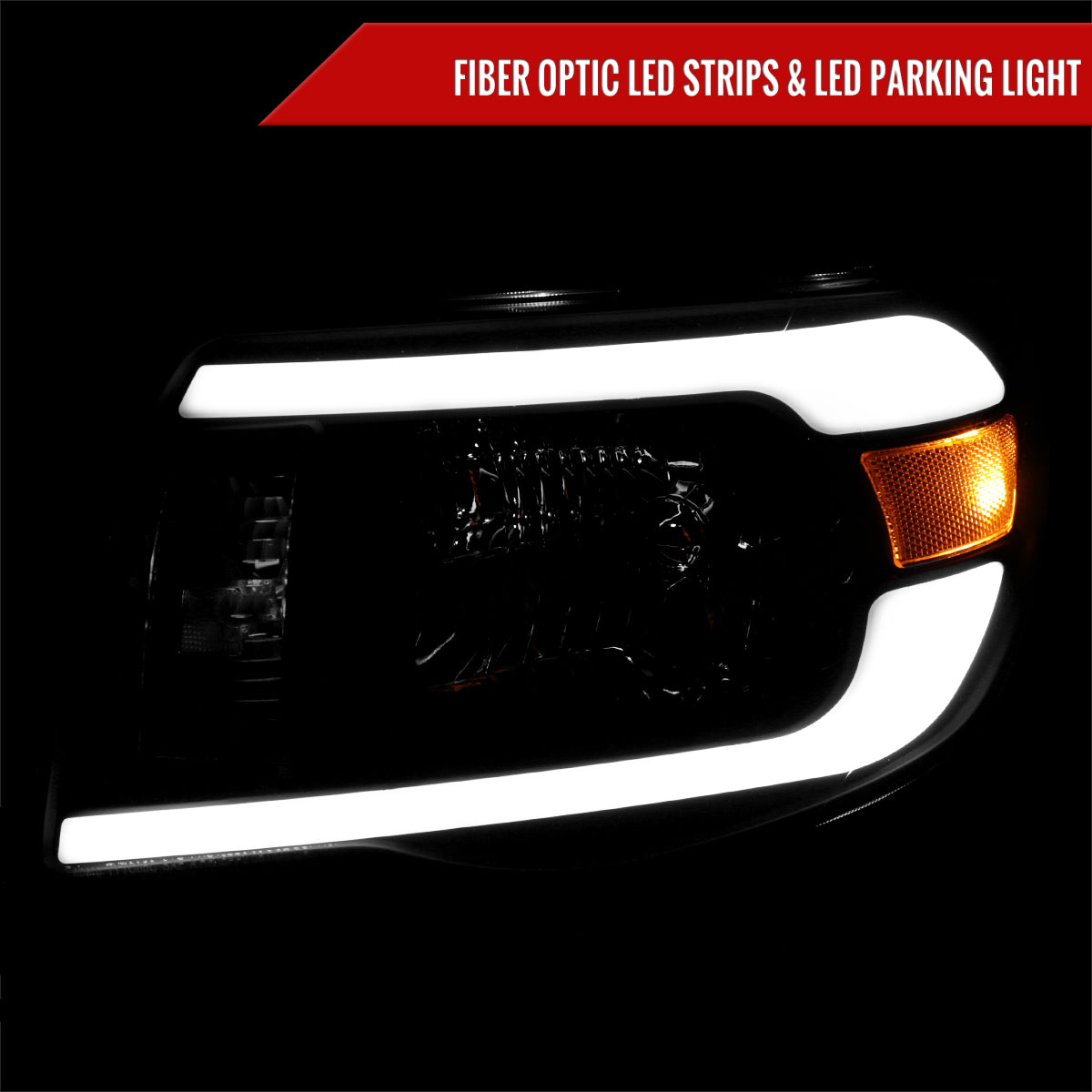 2005-2011 Toyota Tacoma LED Bar Factory Style Headlights (Matte Black Housing/Smoked Lens)