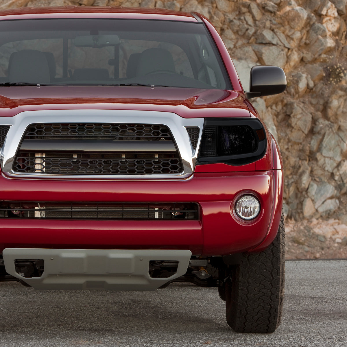 2005-2011 Toyota Tacoma LED Bar Factory Style Headlights (Matte Black Housing/Smoked Lens)