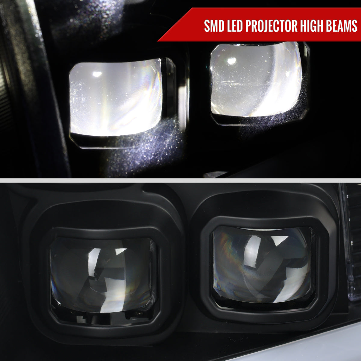 2009-2018 Dodge RAM 1500 / 2019 RAM Classic / 2010-2018 RAM 2500 3500 LED Bar Sequential Turn Signal Projector Headlights (Matte Black Housing / Clear Lens)