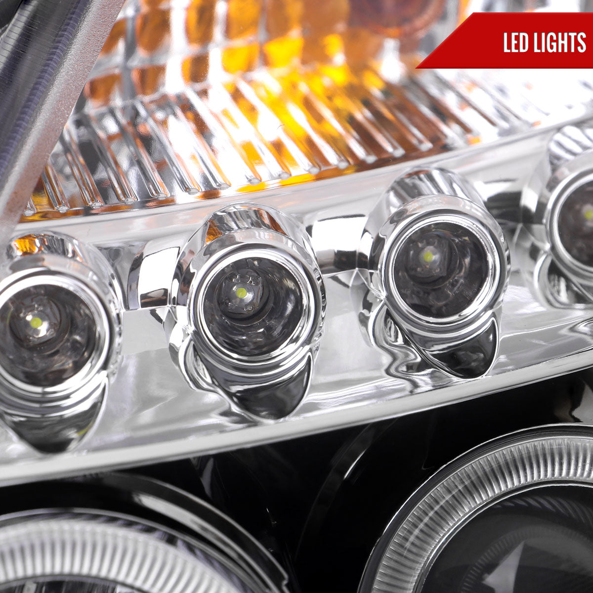 2003-2005 Nissan 350Z Dual Halo Projector Headlights (Chrome Housing/Clear Lens)