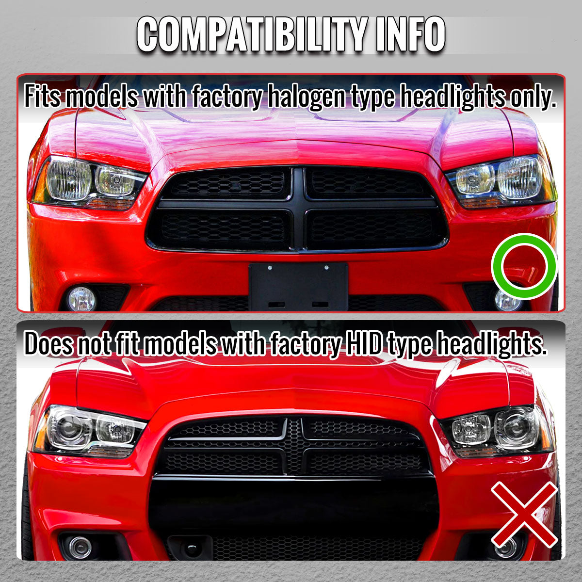 2011-2014 Dodge Charger Projector Headlights w/ LED DRL Light Strip Sequential Turn Signal and Side Marker (Black Housing / Clear Lens)