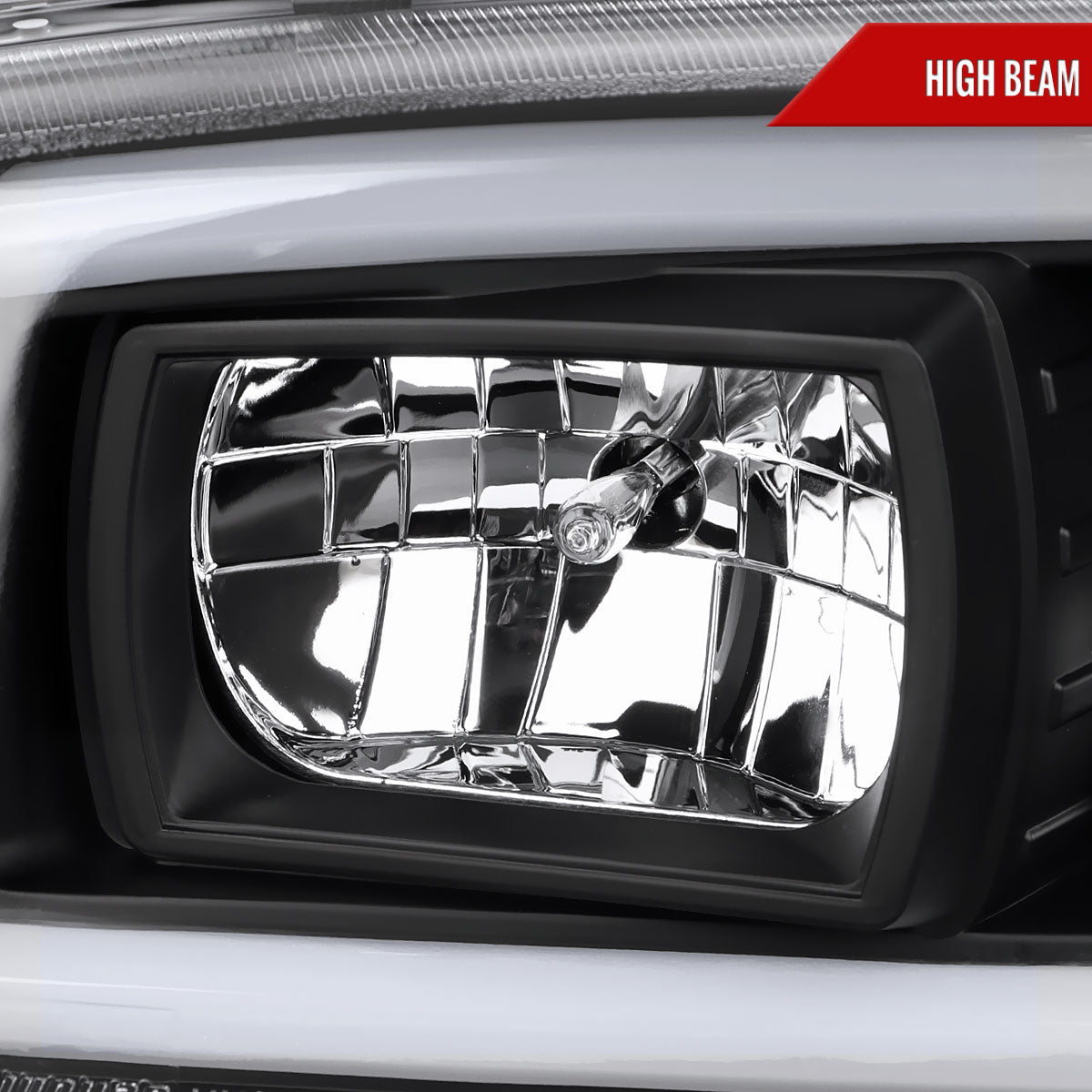 2000-2006 GMC Sierra/Denali/Yukon LED Strip Projector Headlights (Matte Black Housing/Clear Lens)