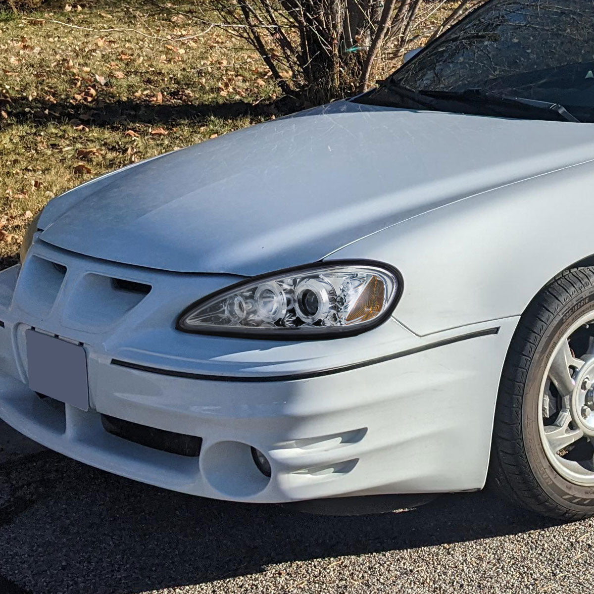 1999-2005 Pontiac Grand AM Dual Halo Projector Headlights (Chrome Housing/Clear Lens)