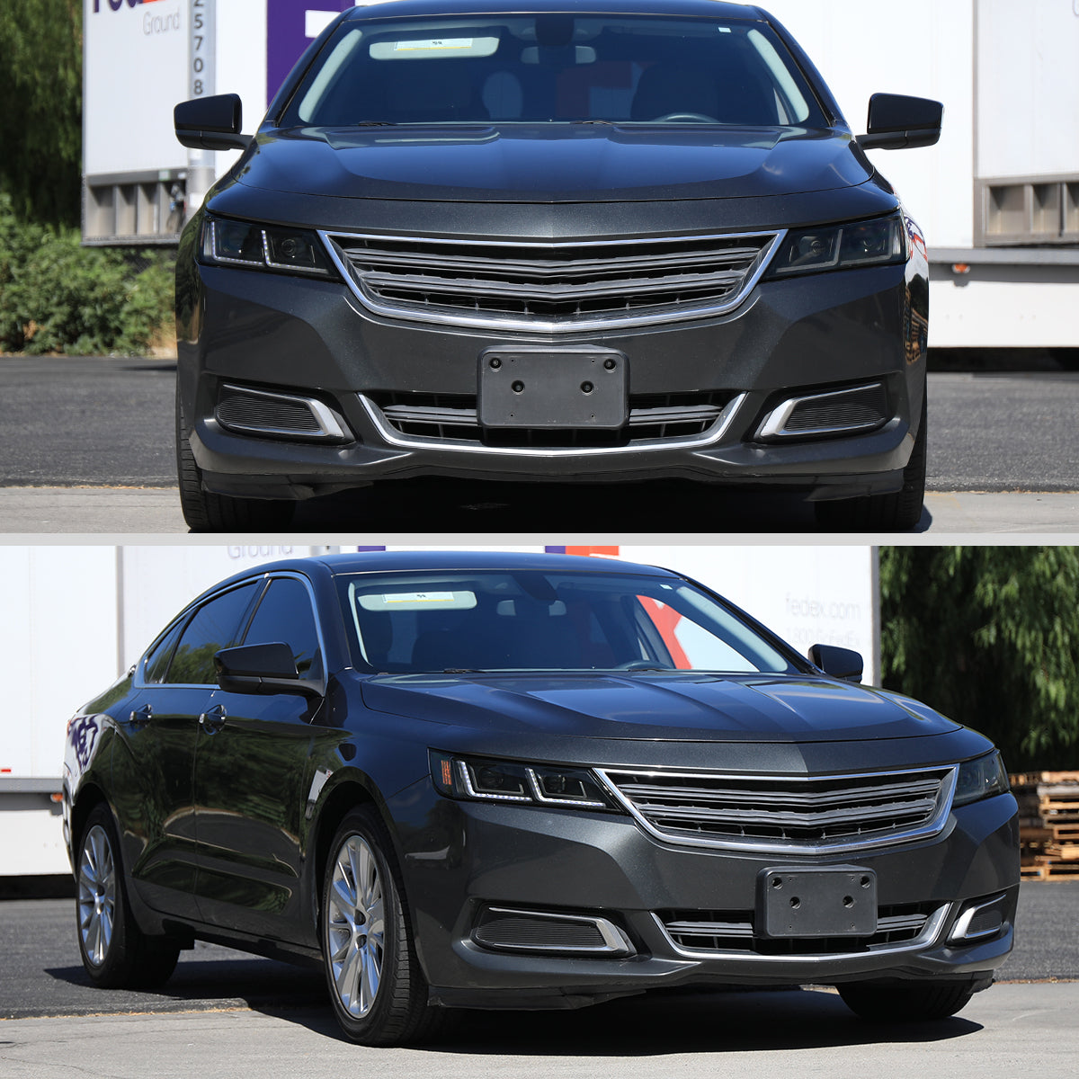 2014-2020 Chevy Impala LED DRL Sequential Project Headlights (Black Housing / Smoked Lens)