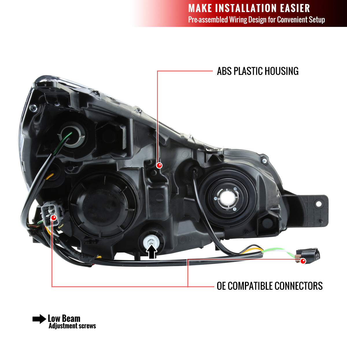 2010-2014 Subaru Legacy/Outback Projector Headlights (Chrome Housing/Clear Lens)