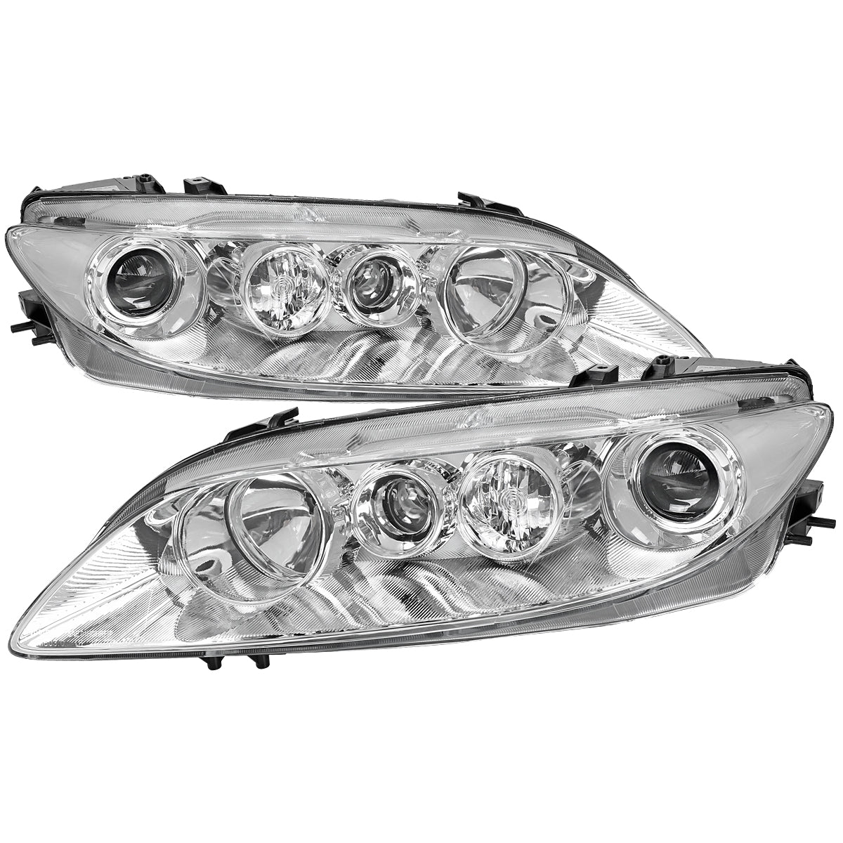2003-2005 Mazda 6 Factory Style Projector Headlights (Chrome Housing/Clear Lens)