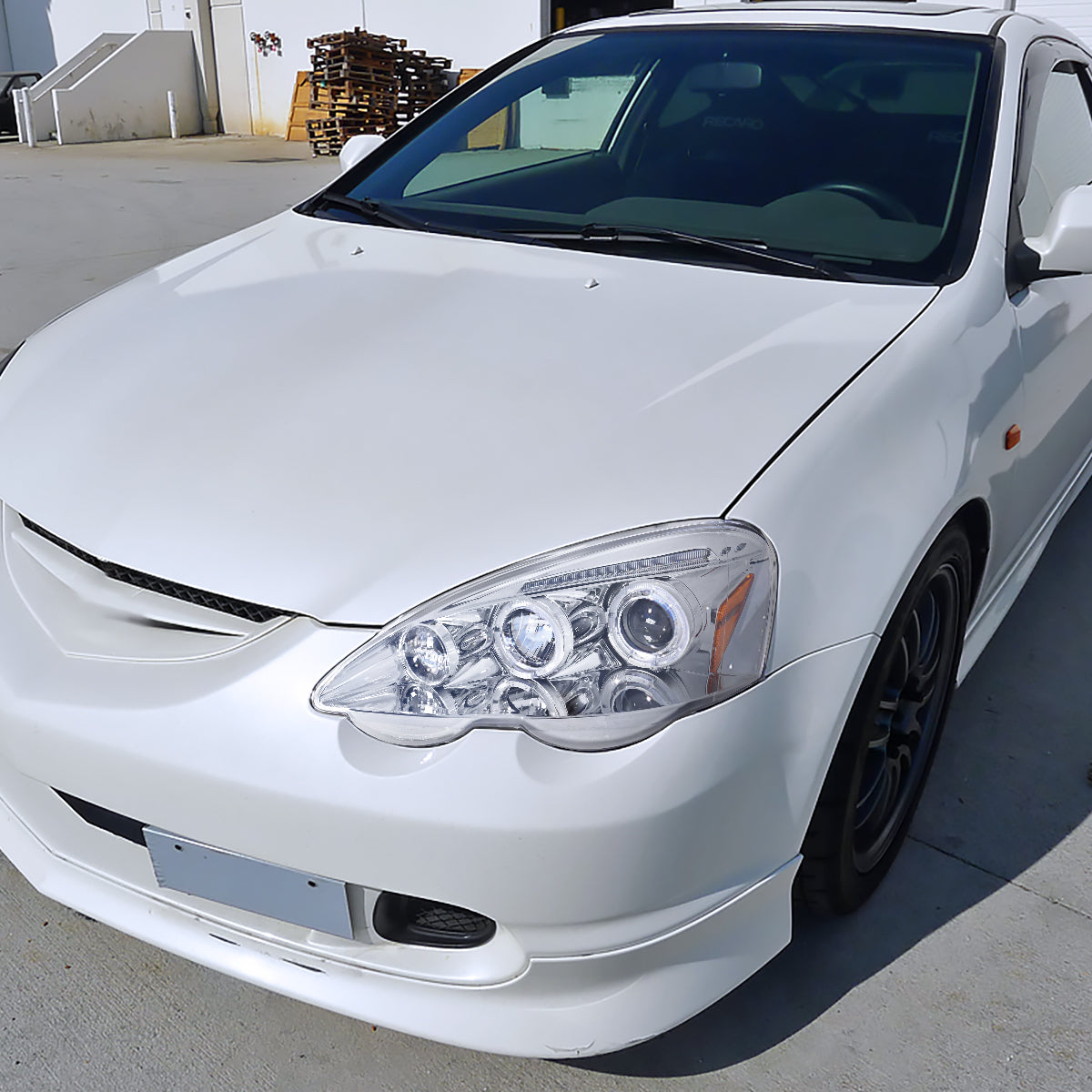 2002-2004 Acura RSX Dual Halo Projector Headlights (Chrome Housing/Clear Lens)