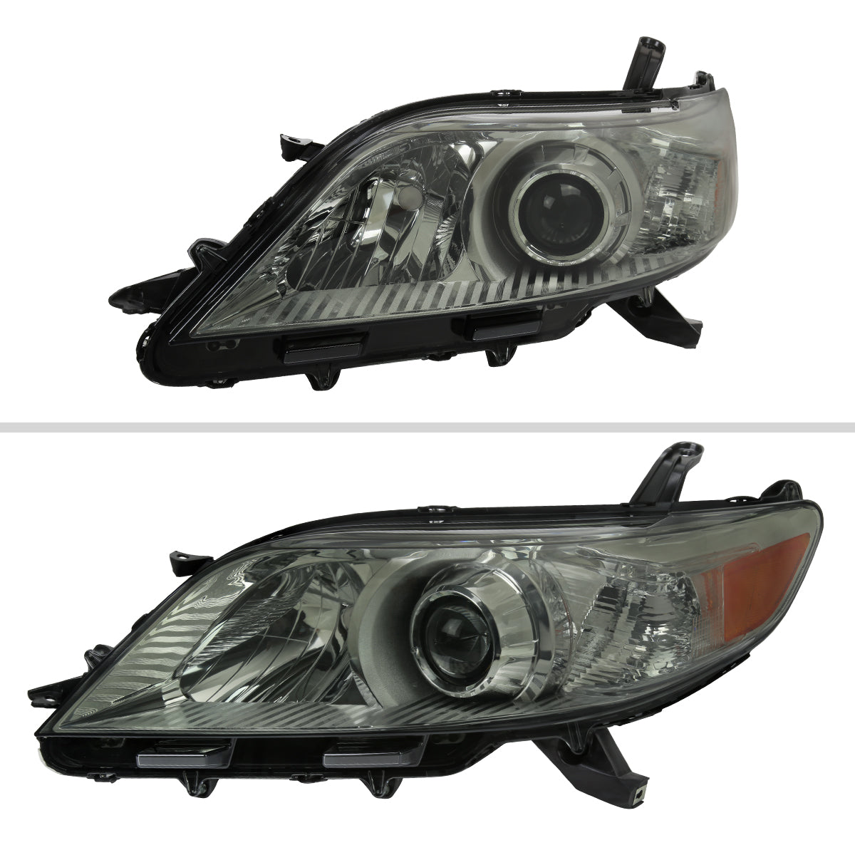 2011-2020 Toyota Sienna Projector Headlights (Chrome Housing/Smoked Lens)