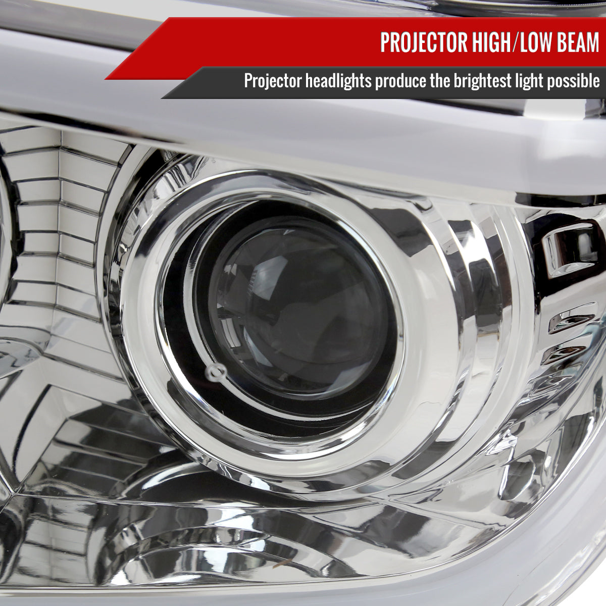 2014-2021 Toyota Tundra LED Switchback Sequential Turn Signal LED Bar Projector Headlights (Chrome Housing/Clear Lens)