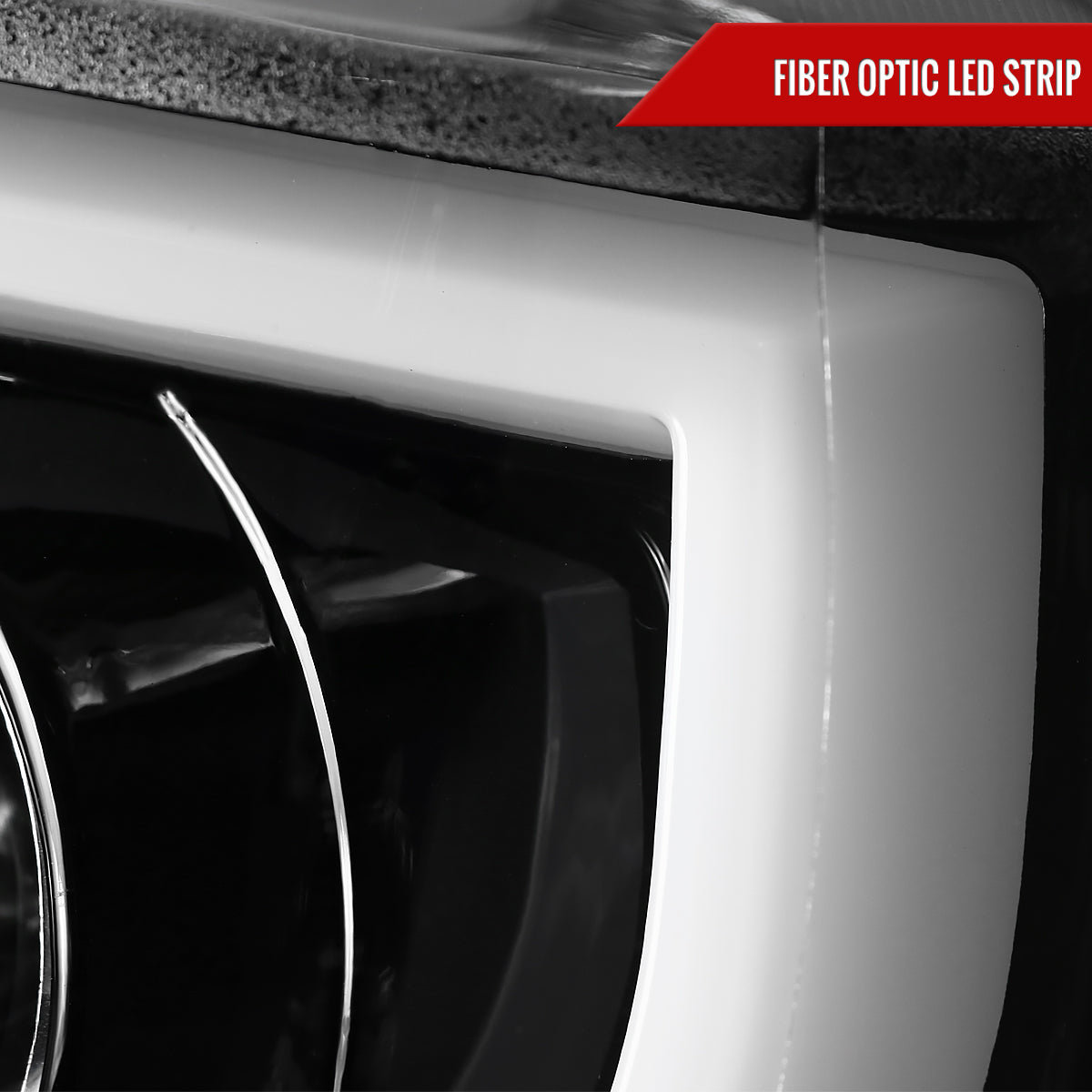 2014-2021 Toyota Tundra LED C-Bar Projector Headlights w/ LED Turn Signal Lights (Glossy Black Housing/Clear Lens)