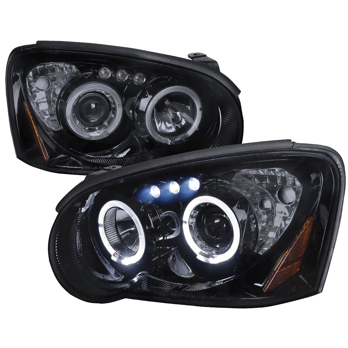 2004-2005 Subaru Impreza WRX/STI Outback Dual Halo Projector Headlights (Glossy Black Housing/Smoked Lens)