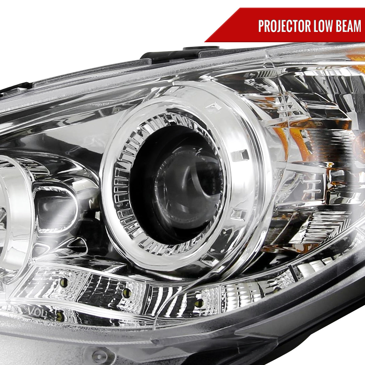 2006-2007 Subaru Impreza WRX/STI Projector Headlights w/ LED Light Strip (Chrome Housing/Clear Lens)