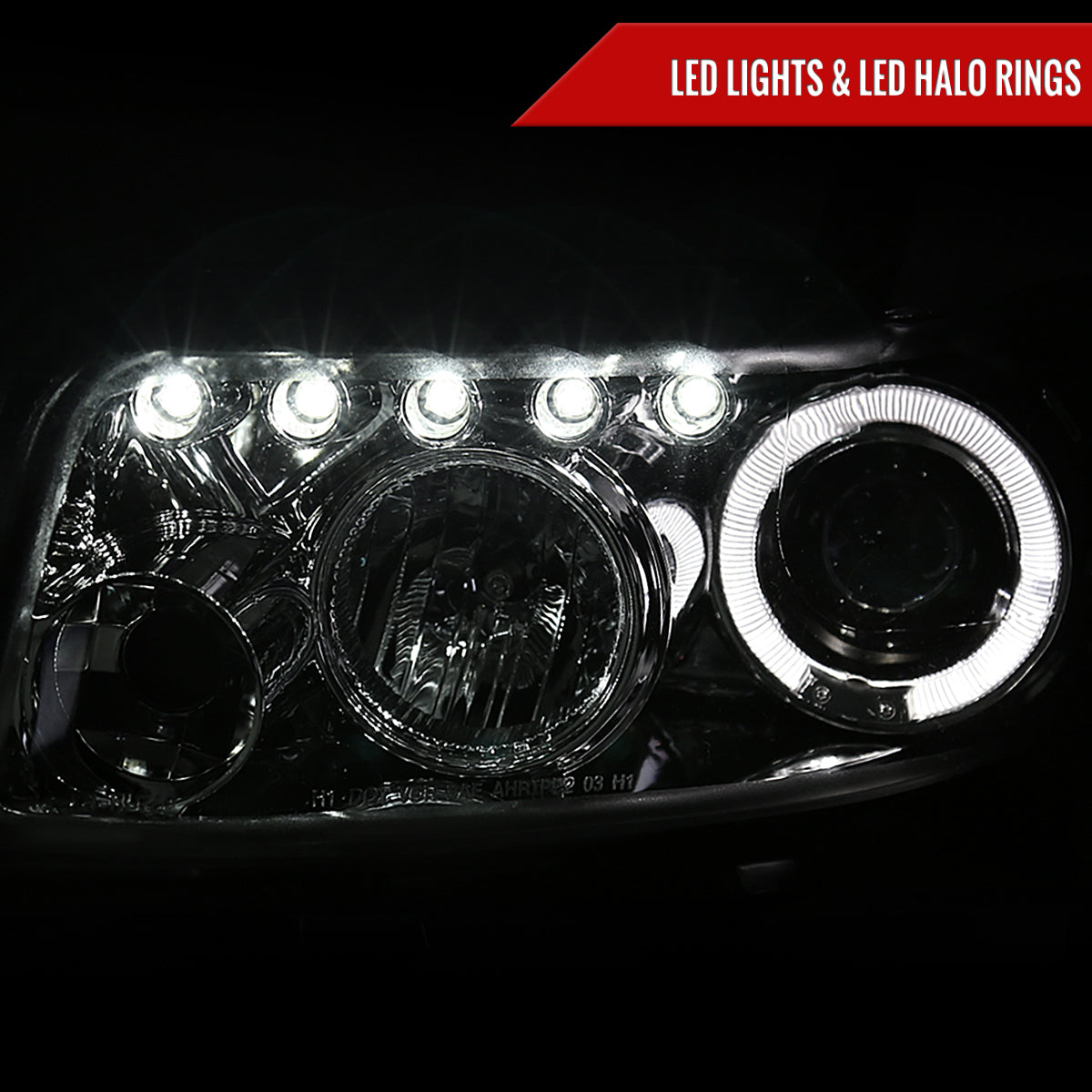 2008-2010 Scion xB Single Halo Projector Headlights (Chrome Housing/Clear Lens)