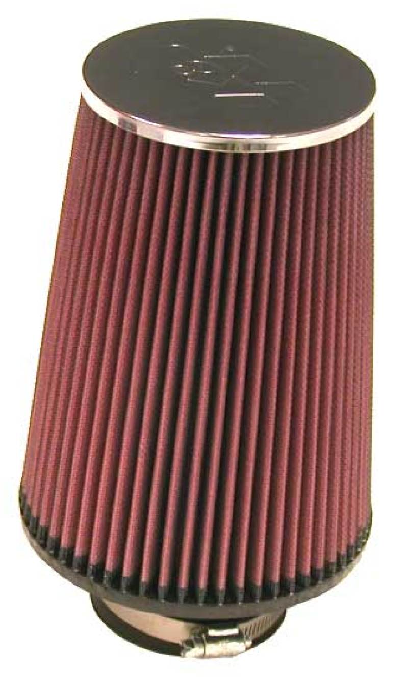 K&N Universal ChromeRound Tapered Air Filter 3in Flange ID / 6in Base OD / 4.5in Top OD / 8in Height-SR1 Performance