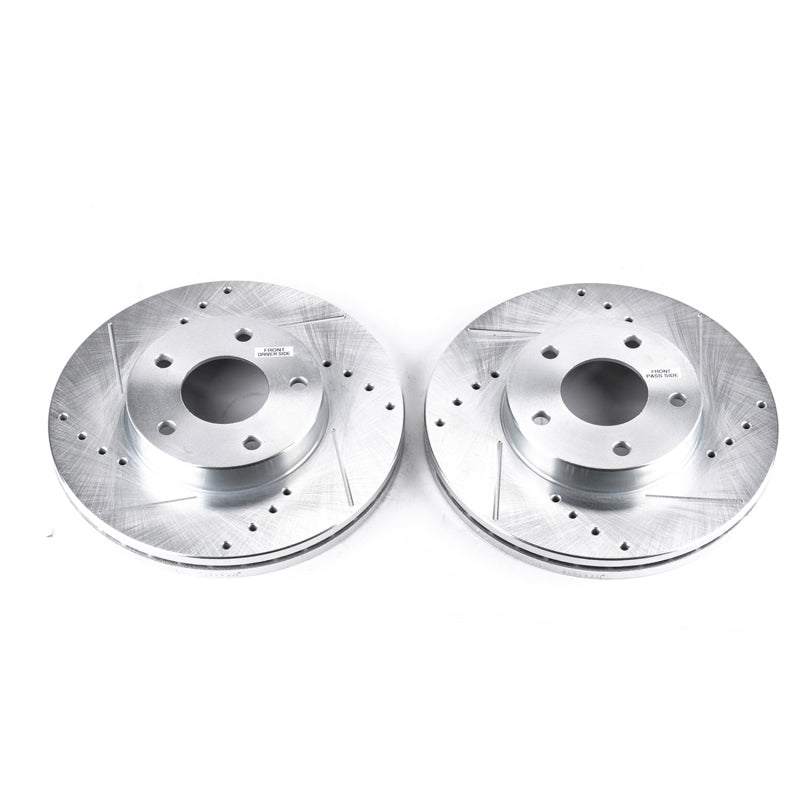 Power Stop 89-90 Nissan 300ZX Front Evolution Drilled & Slotted Rotors - Pair-SR1 Performance