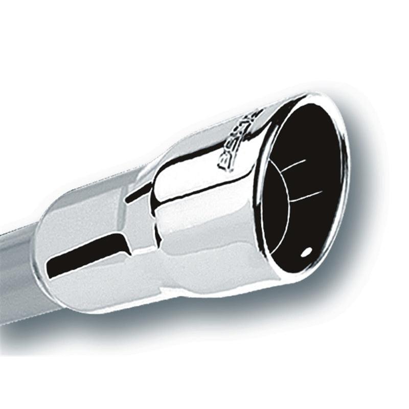 Borla 2.25in Inlet 3.5in Round Rolled Angle Cut Intercooled Outlet x 6.5in Long Embossed Tip-SR1 Performance