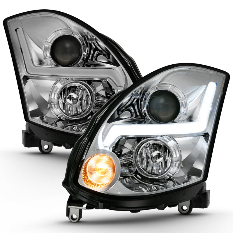 ANZO 2003-2007 Infiniti G35 Projector Headlight Plank Style Black (HID Compatible, No HID Kit )-SR1 Performance