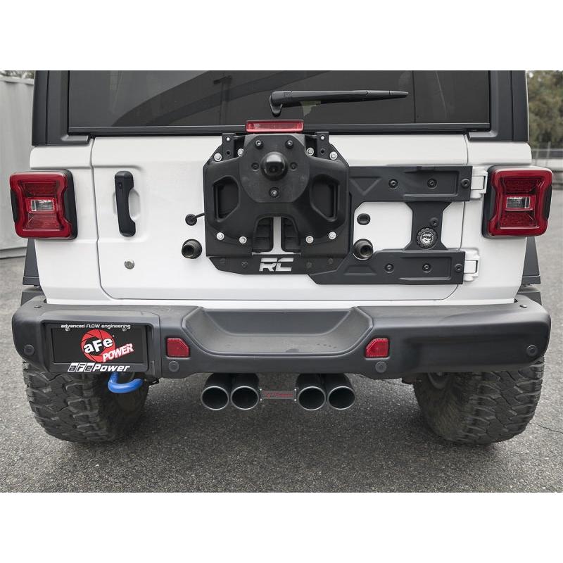 aFe Rebel Series 2.5in. 304 SS C/B Exhaust System 2018 Jeep Wrangler (JL) V6-3.6L - Black Tip-SR1 Performance