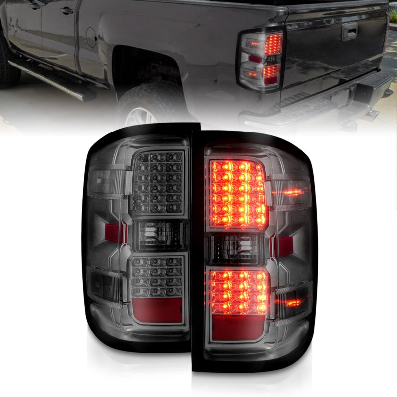 ANZO 15-19 Chevy Silverado 2500HD/3500HD (Halgn Only) LED Tail Lights w/Smoke Light Bar & Clear Lens-SR1 Performance