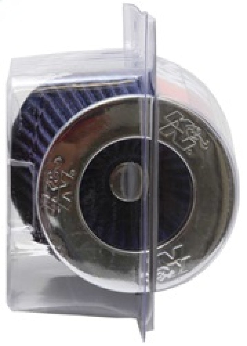 K&N Universal Air Filter Chrome Round Tapered Blue - 4in Flange ID x 1.125in Flange Length x 5.5in H-SR1 Performance