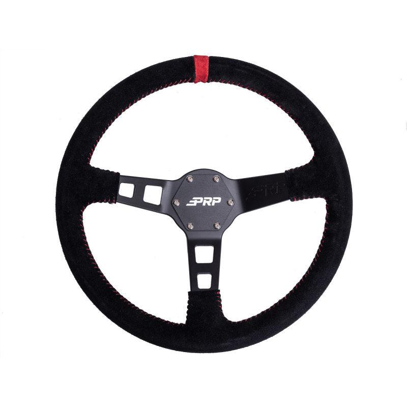 PRP Deep Dish Suede Steering Wheel- Red-SR1 Performance