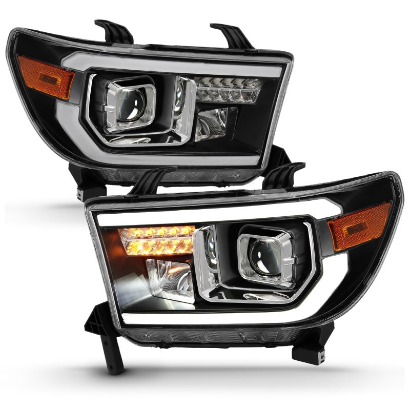 ANZO 2007-2014 Toyota Tundra Projector Light Bar H.L Black Amber(Led High Beam) (Halogen Version)-SR1 Performance