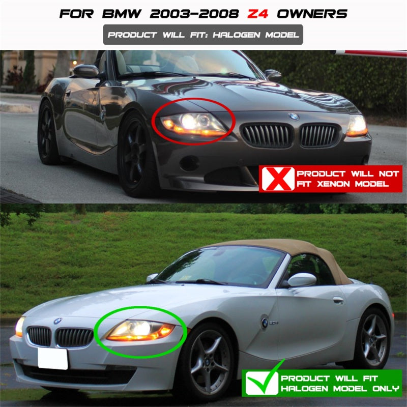 Spyder BMW Z4 03-08 Projector Headlights Halogen Model Only - LED Halo Black PRO-YD-BMWZ403-HL-BK-SR1 Performance