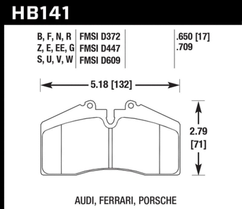Hawk Porsche 911/928/944/968 Front Brake Pads-SR1 Performance