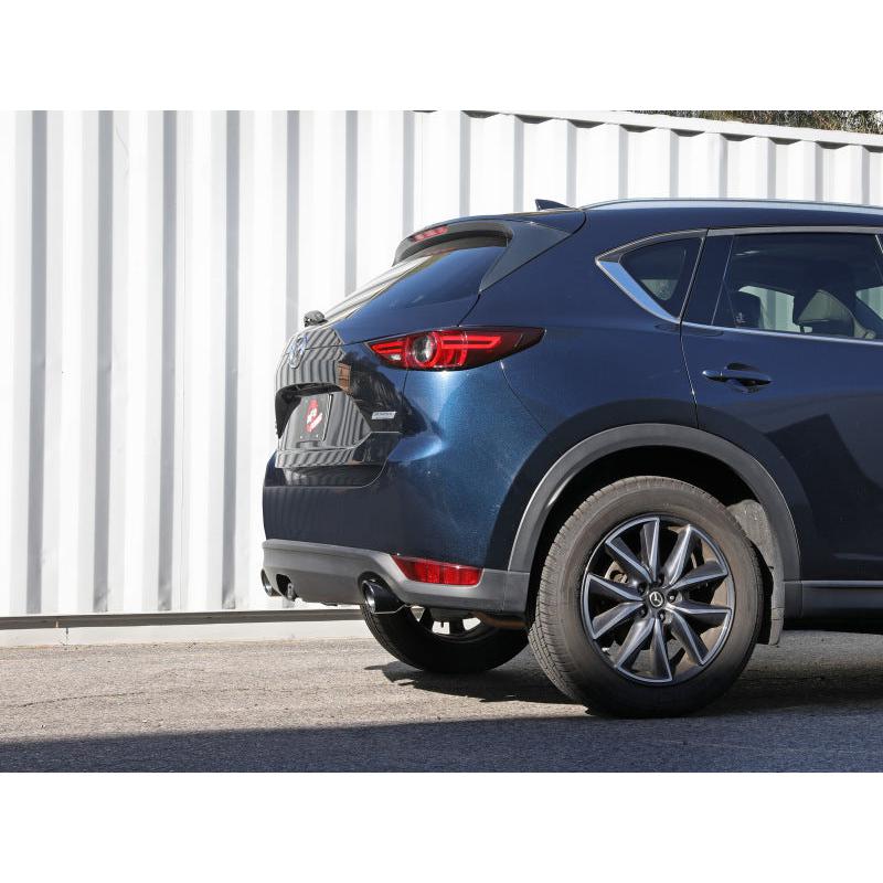 aFe Takeda 17-21 Mazda CX-5 2.5L (t) 2.5in. SS Axle-Back Exhaust System w/Black Tips-SR1 Performance