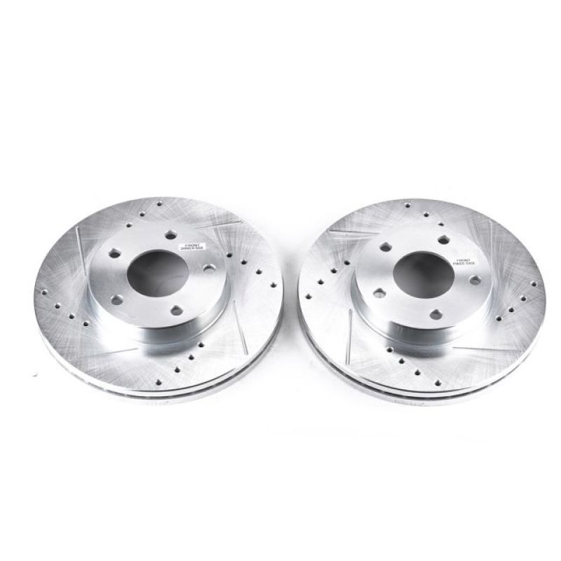 Power Stop 89-90 Nissan 300ZX Front Evolution Drilled & Slotted Rotors - Pair-SR1 Performance