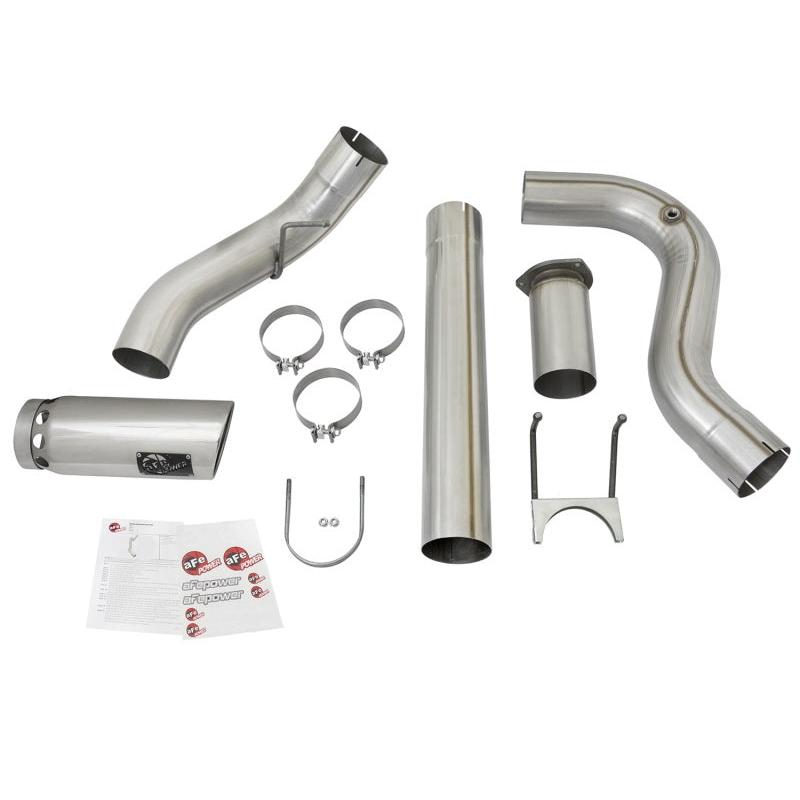 aFe ATLAS 5in DPF-Back Alum Steel Exhaust System w/Polished Tip 2017 Ford Diesel Trucks V8-6.7L (td)-SR1 Performance