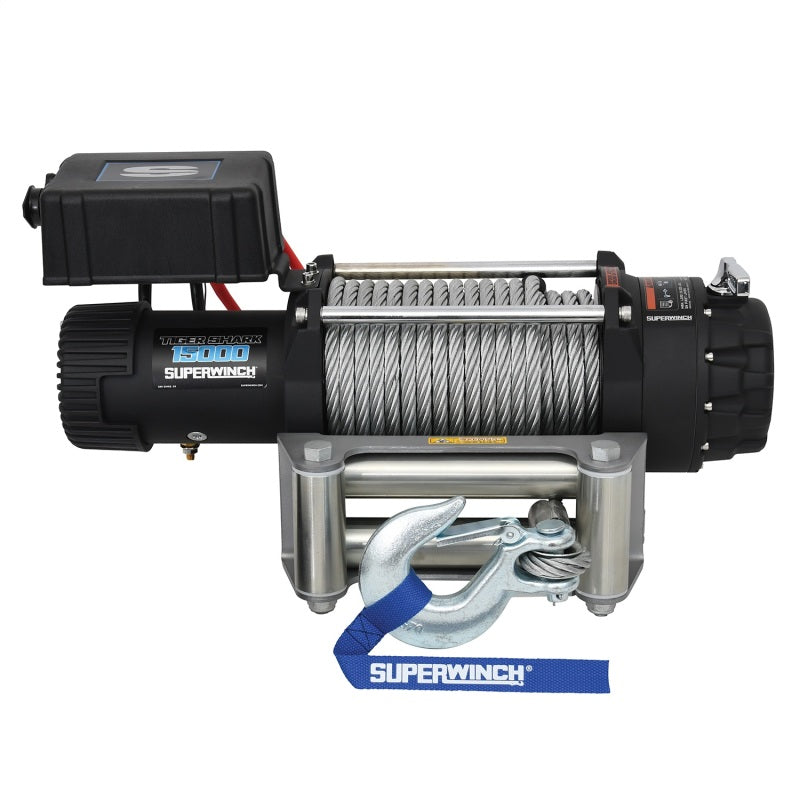 Superwinch 15000 LBS 12V DC 7/16in x 82ft Wire Rope Tiger Shark 11500 Winch-SR1 Performance