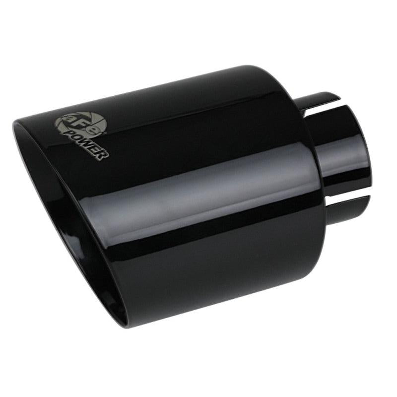 aFe Takeda 409 SS Clamp-On Exhaust Tip 2.5in. Inlet / 4.5in. Outlet / 7in. L - Black-SR1 Performance