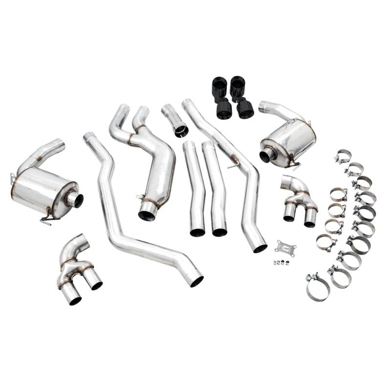 AWE Tuning 2019+ BMW M340i (G20) Non-Resonated Touring Edition Exhaust - Quad Diamond Black Tips-SR1 Performance